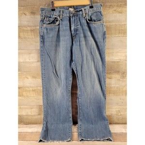 Vtg Lucky Brand Straight Leg Rugged MADE IN USA Denim Blue Jeans Mens Size 32/29